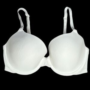 Victorias Secret Supersoft Satiny Lined Demi bra Off White 32DD
